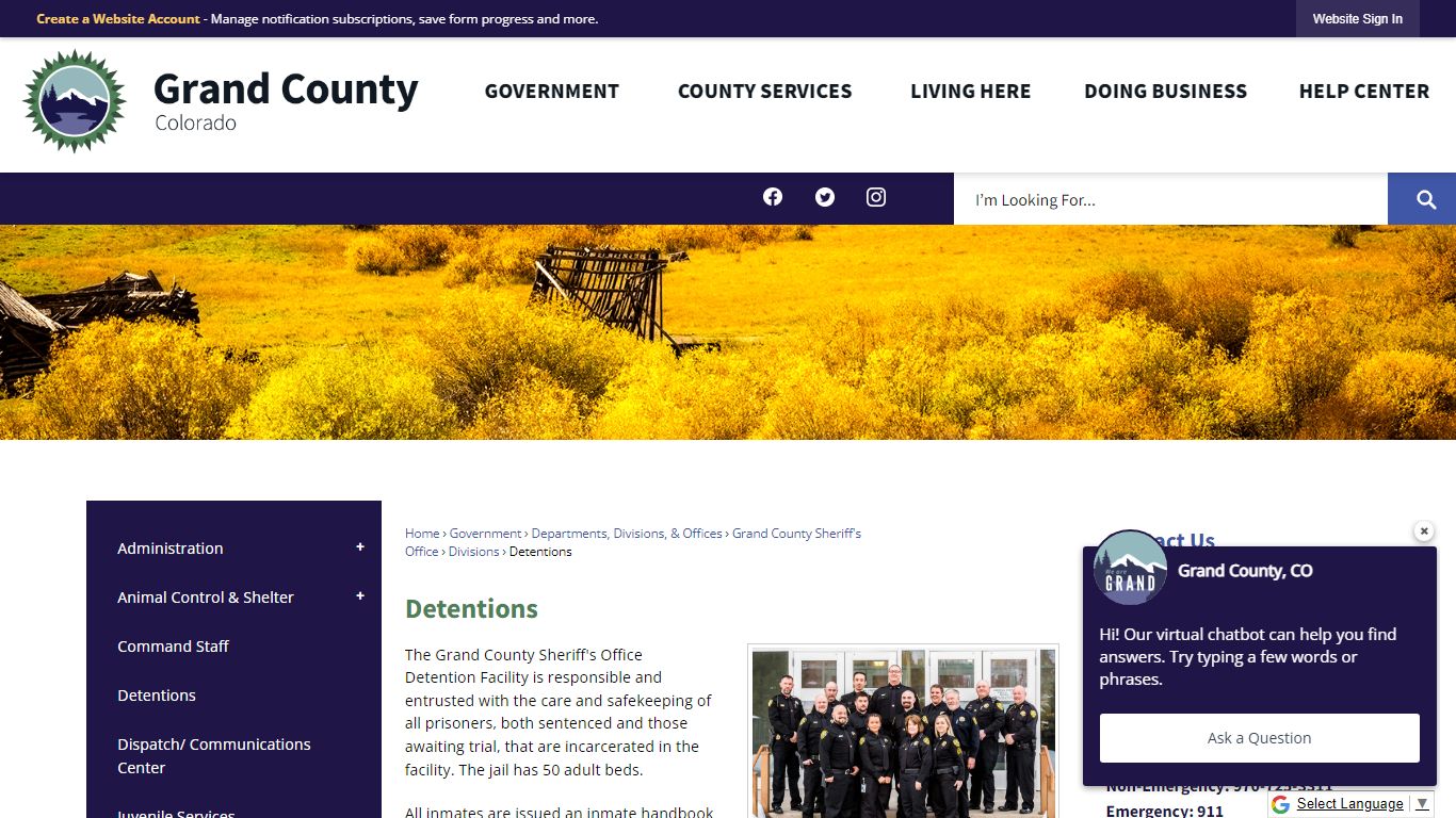Detentions | Grand County, CO - Official Website